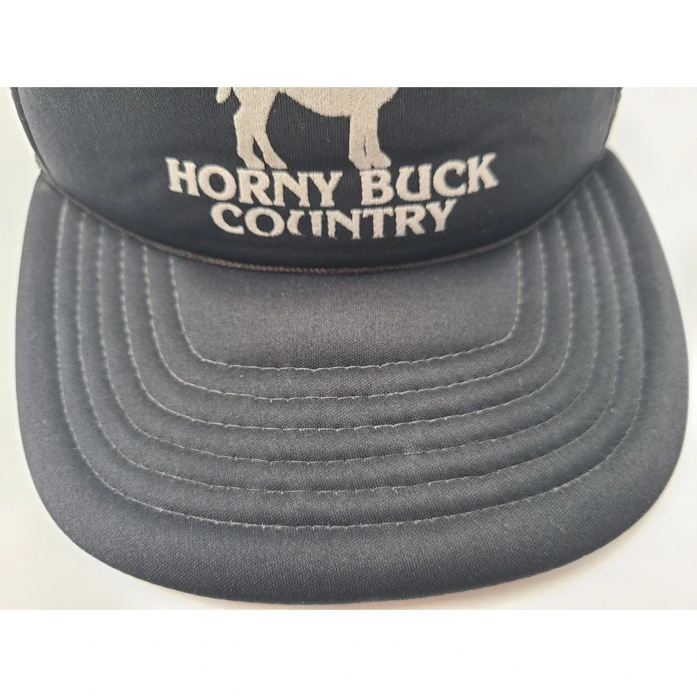 Vintage Wyoming Is Horny Buck Country Mesh Trucker Snapback Hat Cap‎ Funny Joke